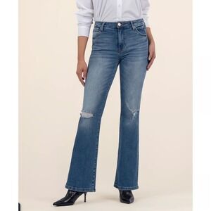 Kut from the Kloth Nadia Flare High Rise Jeans Distressed Size 4